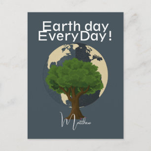 Cartão Postal dia da terra todos os dias, vá verde, Salve nosso 