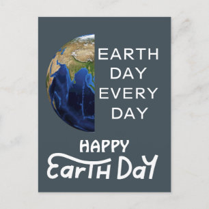 Cartão Postal Dia da Terra todos os dias, vá verde, Salve nosso