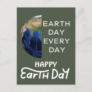 Cartão Postal Dia da Terra todos os dias, vá verde, Salve nosso