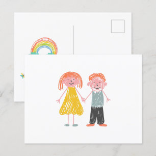 Cartão Postal Dia das crianças felizes Mãos Pequenas, Grandes So