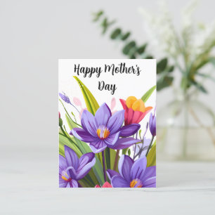 Cartão Postal Dia das Mães com Flores Silvestres