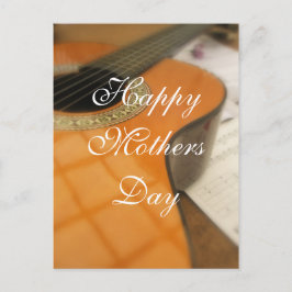 Cartão Postal Dia das Mães Simples Guitarra Elegante