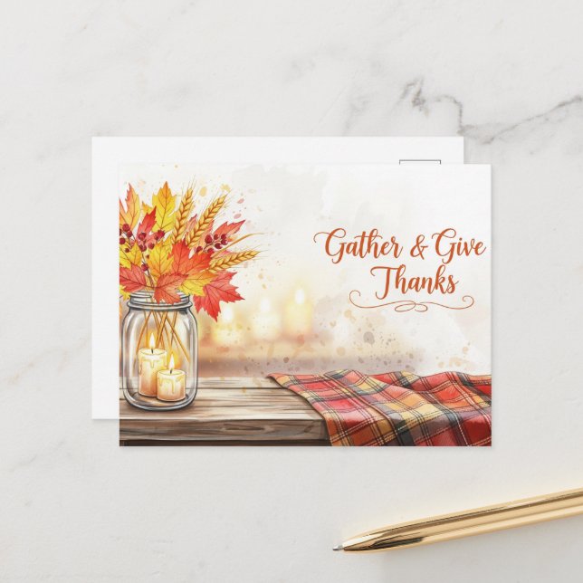 Cartão Postal Dia de Ação de Graças (Frente/Verso In Situ)