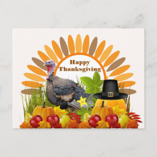 Cartão Postal Dia de Ação de Graças à Turquia, Pumpkins Holiday 
