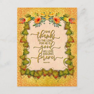 Cartão Postal Dia de Ação de Graças Outono Folhas de bordo e abó