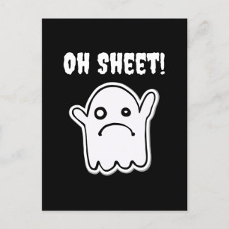 Cartão Postal Dia de as Bruxas engraçado Ghost Boo Sheet Pun Oh