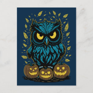 Cartão Postal Dia de as Bruxas engraçado Owl