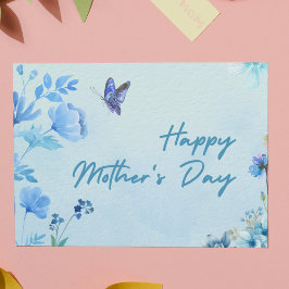 Cartão Postal Dia de as mães azul