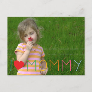 Cartão Postal dia de as mães Colorida Mães Day I Love Mamãe P