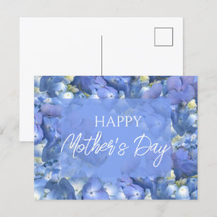 Cartão Postal Dia de as mães de Blooms de Hydrangeas Azul