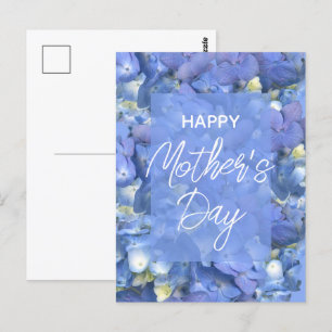Cartão Postal Dia de as mães de Blooms de Hydrangeas Azul