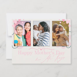 Cartão Postal Dia de as mães de Corações Rosa