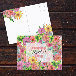 Cartão Postal Dia de as mães de Florais Vibrante Intriciado