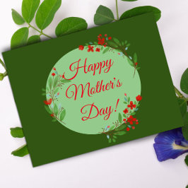 Cartão Postal Dia de as mães de flores vermelhas aquarela