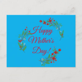 Cartão Postal Dia de as mães desejado flores vermelhas aquarela