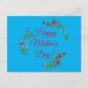 Cartão Postal Dia de as mães desejado flores vermelhas aquarela