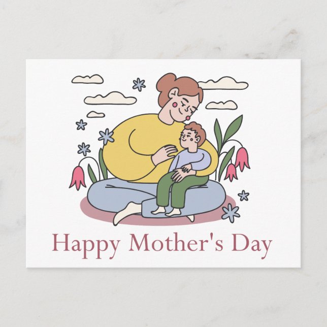 Cartão Postal Dia de as mães Feliz (Frente)
