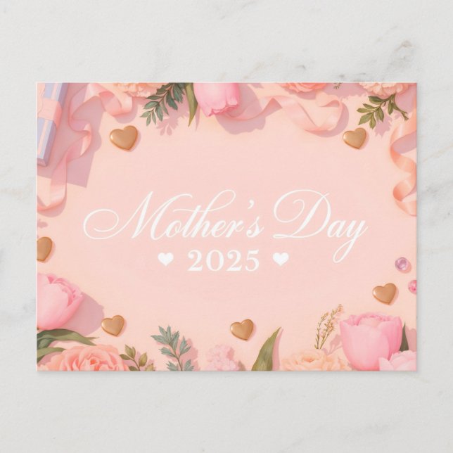 Cartão Postal Dia de as mães Feliz (Frente)