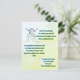 Cartão Postal Dia de as mães feliz com um poema original