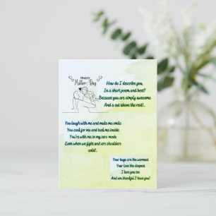 Cartão Postal Dia de as mães feliz com um poema original