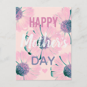 Cartão Postal Dia de as mães Feliz das Flores Rosa