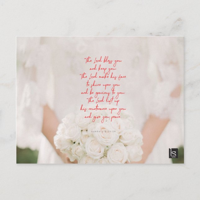 Cartão Postal Dia de as mães Feliz (Números 6:24-26) (Frente)