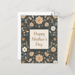 Cartão Postal Dia de as mães Floral Dark Vintage Mãe
