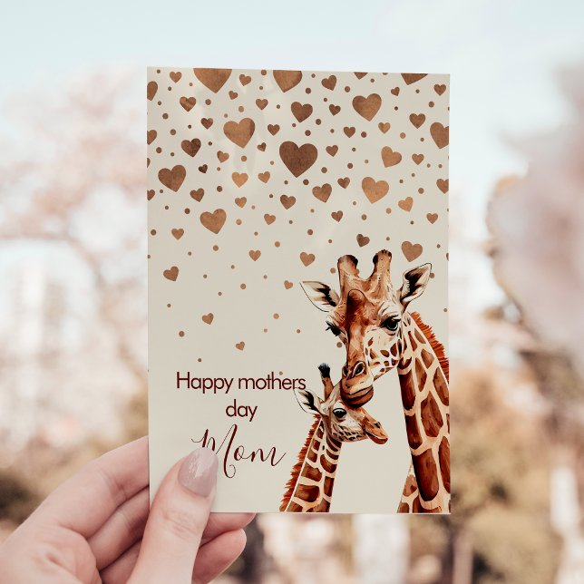 Cartão Postal Dia de as mães Girafa, Dia de as mães Feliz (Criador carregado)