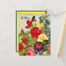 Dia de as mães Jardim Carnações Rosas Borboletas