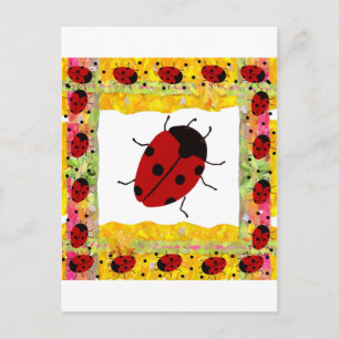 Cartão Postal Dia de as mães Ladybug