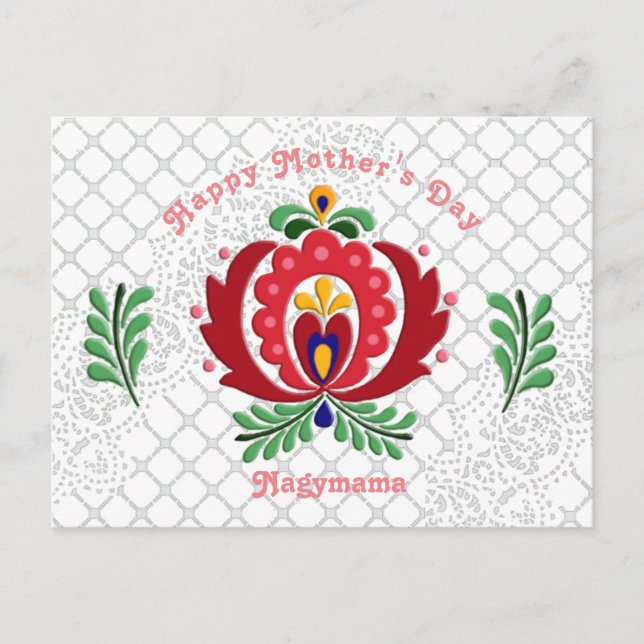 Cartão Postal Dia de as mães Nagymama (Frente)