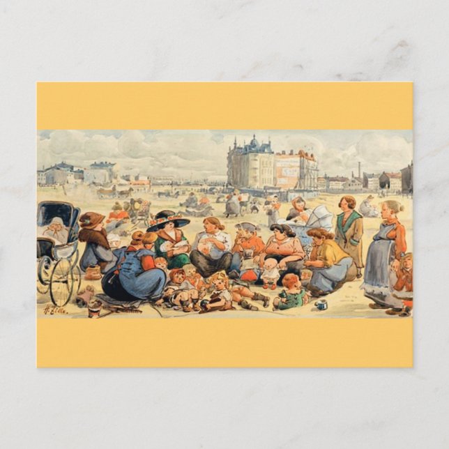 Cartão Postal Dia de as mães no parque (Frente)