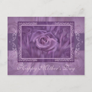 Cartão Postal "Dia de as mães" Rosa roxo