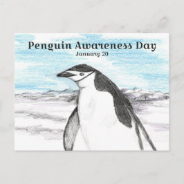 Cartão Postal Dia de Conscientização sobre Pinguins 20 de Janeir