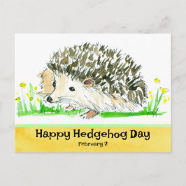 Cartão Postal Dia de Hedgehog fevereiro 2 Feriados Nacionais