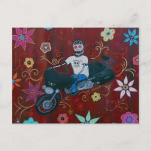 Cartão Postal Dia de los Muertos Harley Biker