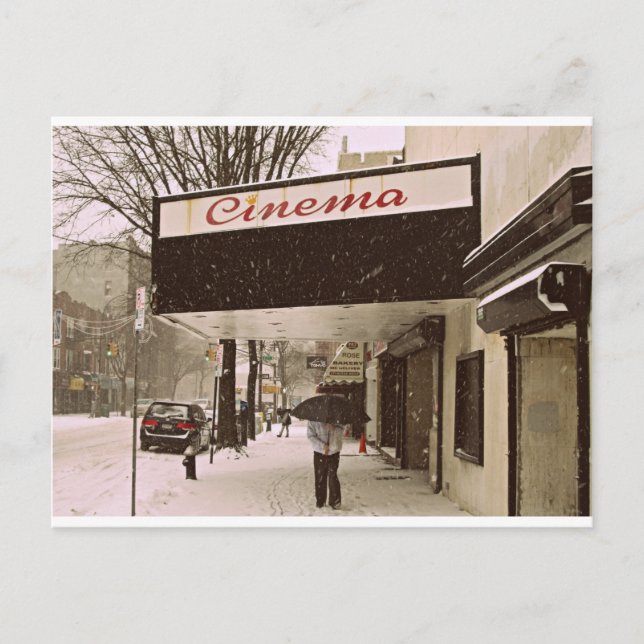 Cartão Postal Dia de Neve No Cinema (Frente)