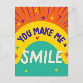 Cartão Postal Dia de os namorados citação "Você me faz sorrir"
