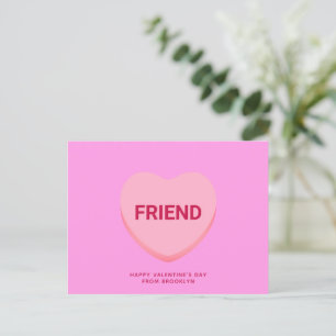 Cartão Postal Dia de os namorados de coração de conversa rosa de