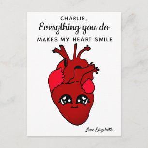 Cartão Postal Dia de os namorados de Desenho Cardíaco Real Engra