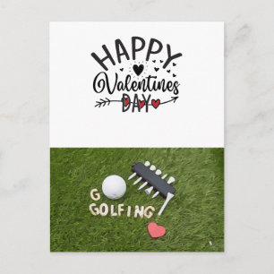 Cartão Postal Dia de os namorados de golfe com bolas de golfe pa