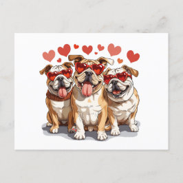Cartão Postal Dia de os namorados English Bulldog
