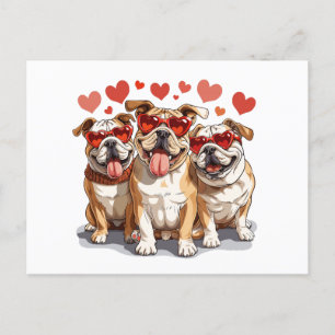 Cartão Postal Dia de os namorados English Bulldog