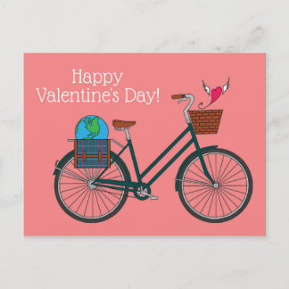 Cartão Postal Dia de os namorados Feliz da Bike Mundial_Blush