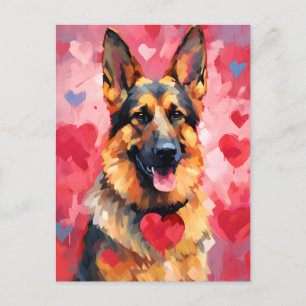Cartão Postal Dia de os namorados german shepherd