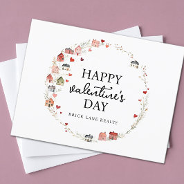 Cartão Postal Dia de os namorados Heart House Wreath Imóveis