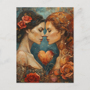 Cartão Postal Dia de os namorados LGBTQ para Mulheres