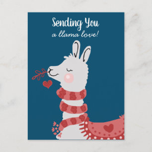 Cartão Postal Dia de os namorados Llama Love
