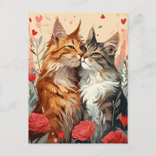 Cartão Postal Dia de os namorados Maine Coon