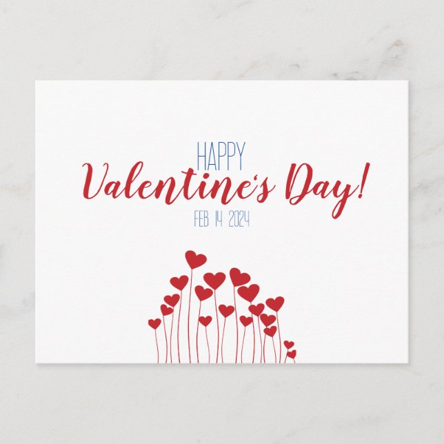 Cartão Postal Dia de os namorados romântico (Frente)